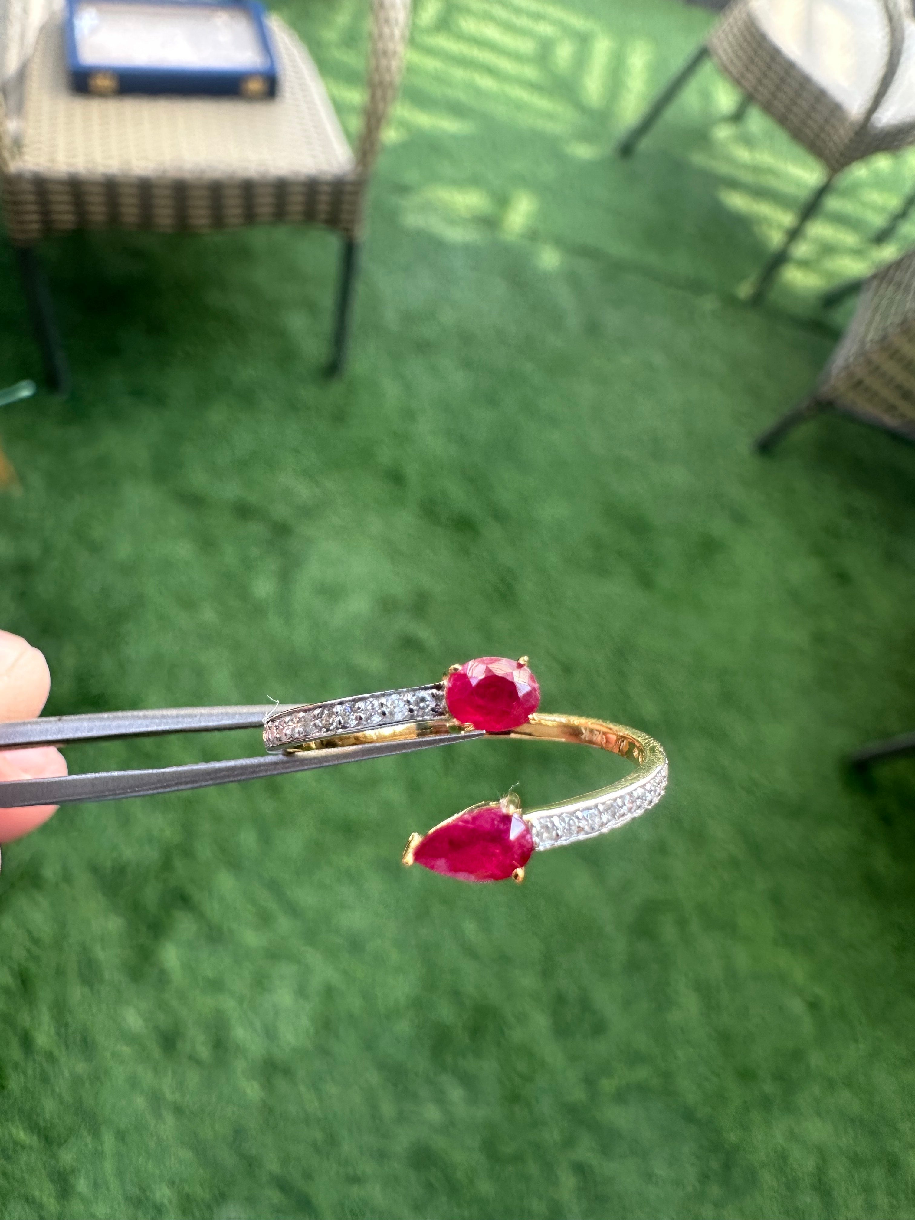 Huggies 14K Gold Ruby and Diamond Ring: Dainty Eternity Design for Her