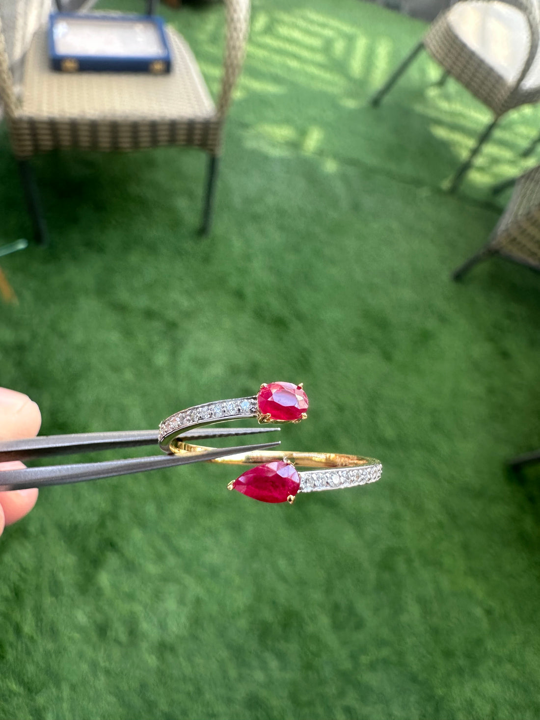 Huggies 14K Gold Ruby and Diamond Ring: Dainty Eternity Design for Her