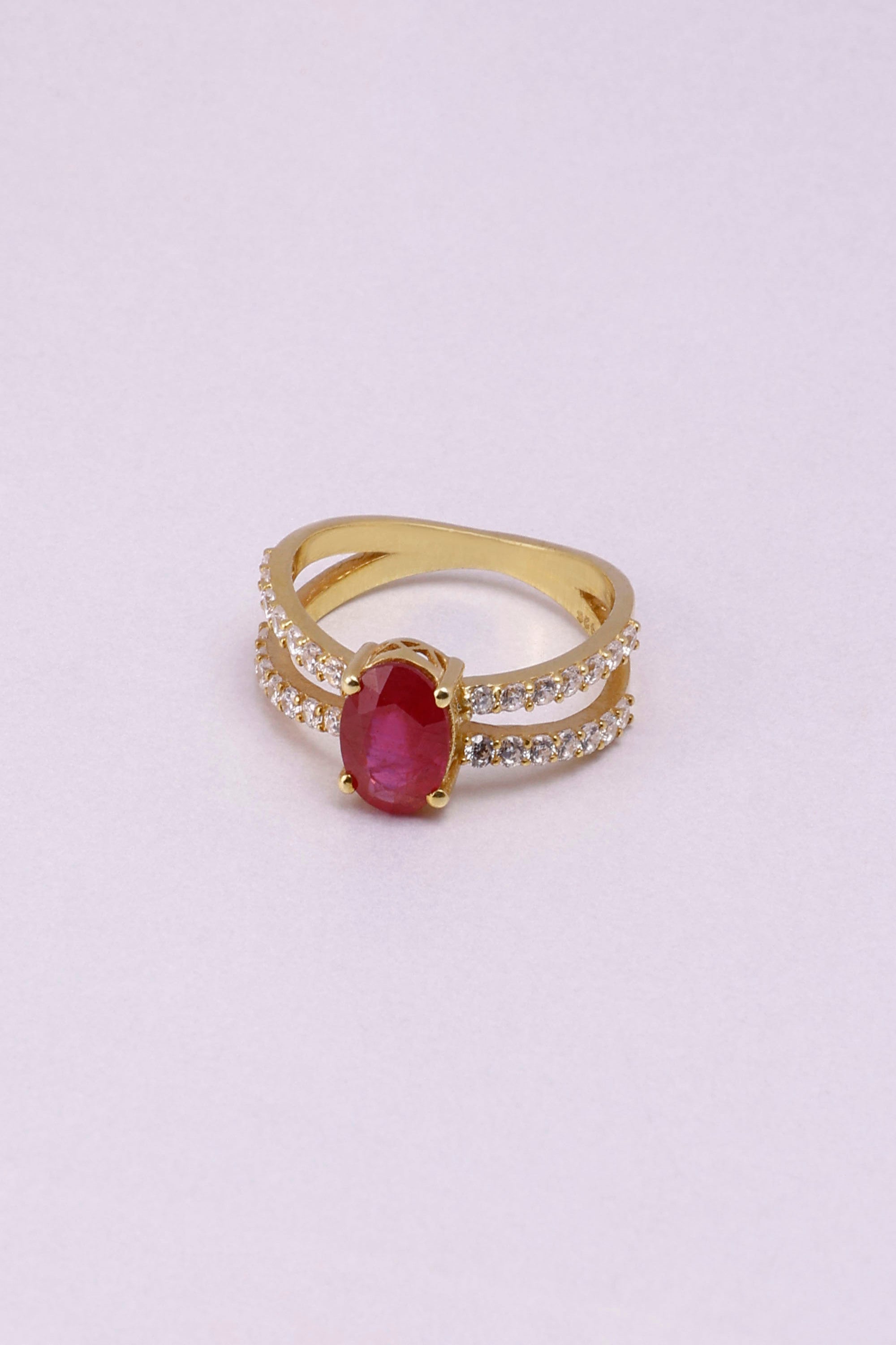 Ruby Oval Sterling Silver Ring: Minimalist Dainty Statement