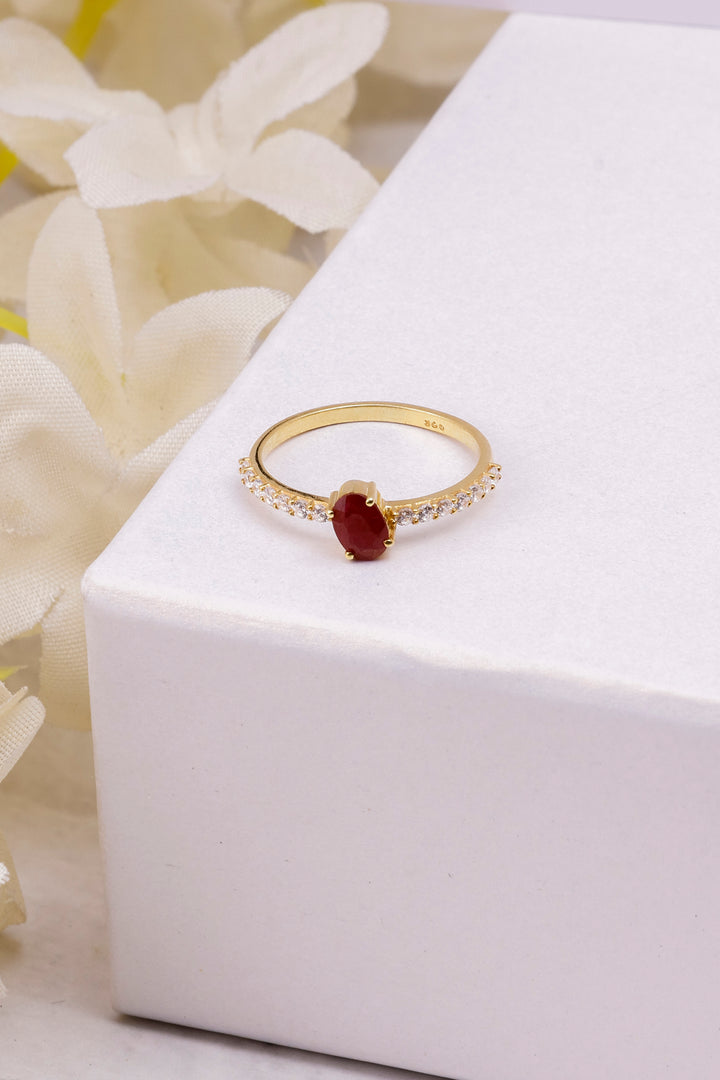 Ruby Twisted Sterling Silver Ring: Minimalist Statement Jewelry