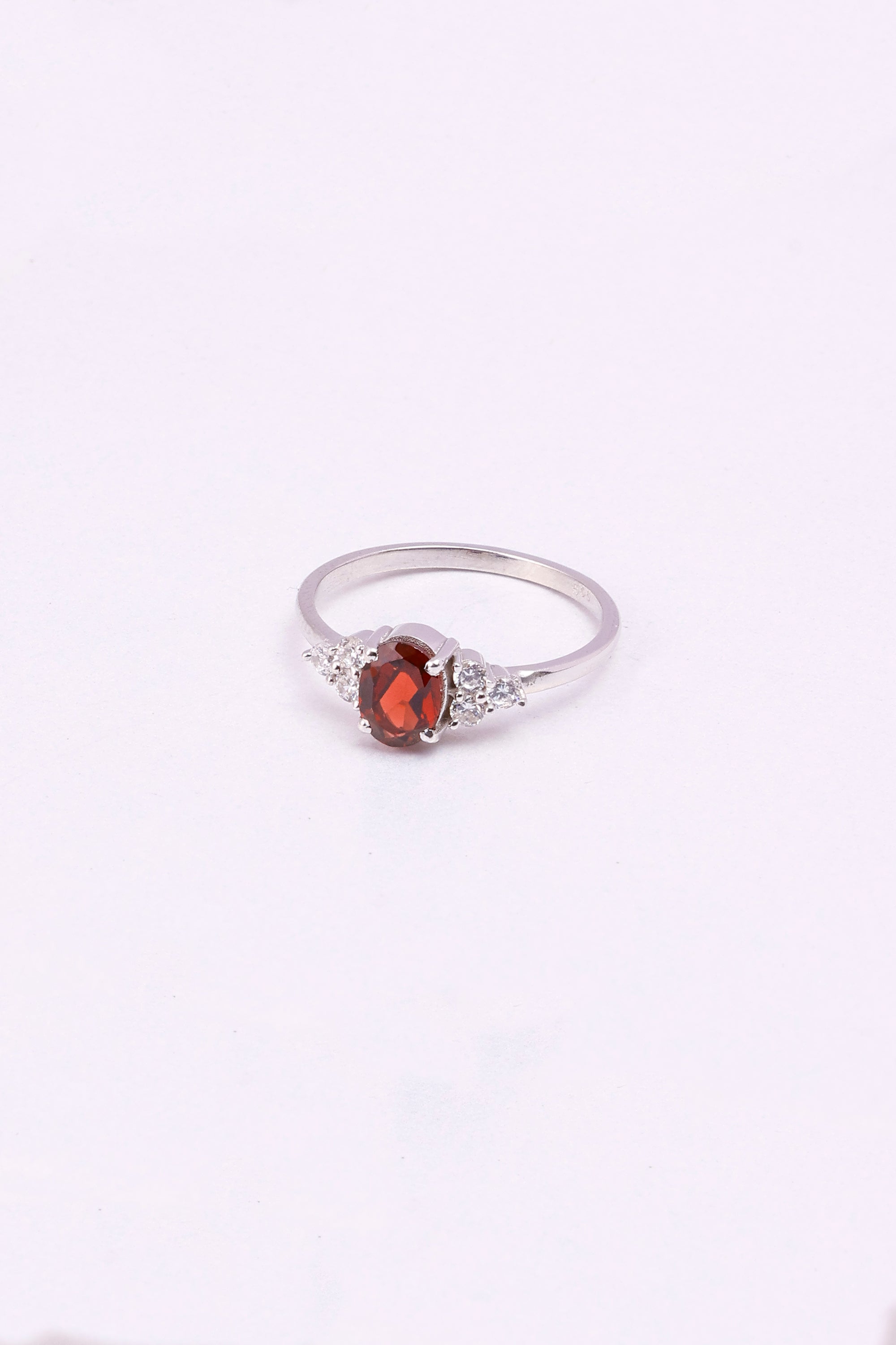 Garnet & Zircon Sterling Silver Ring: Minimalist Statement Jewelry