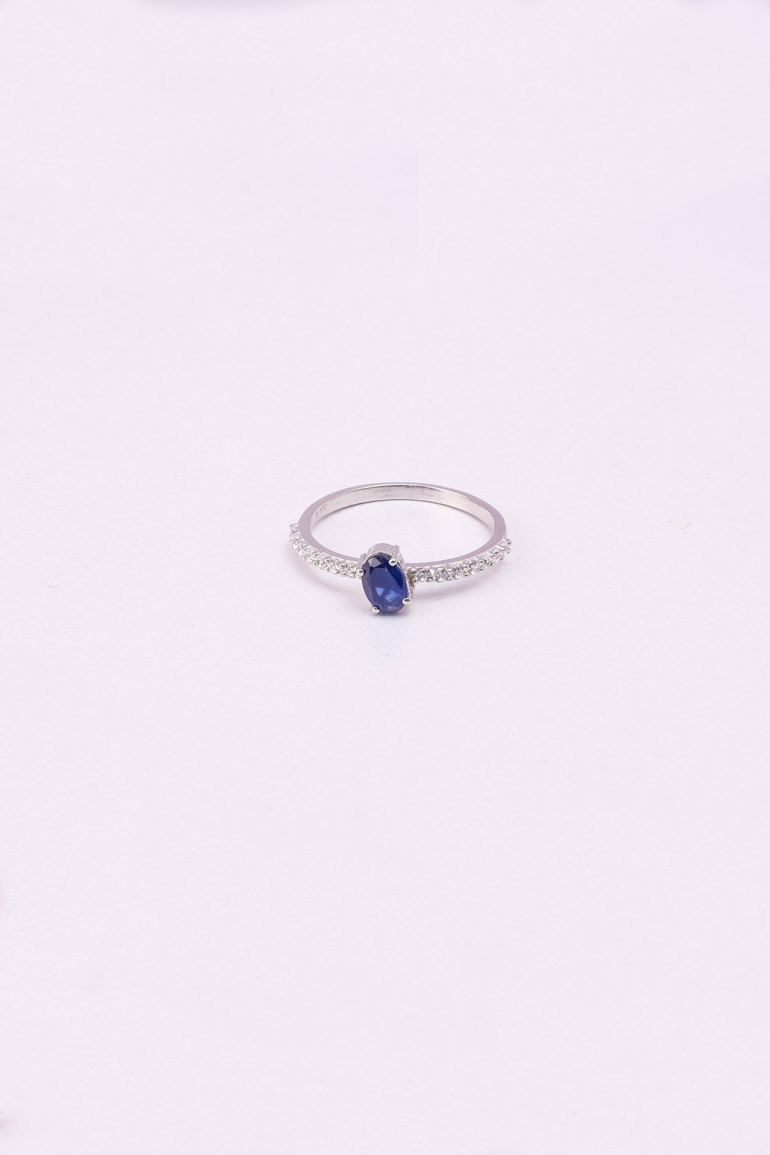 Blue Sapphire Twisted Sterling Silver Ring: Minimalist Eternity Band