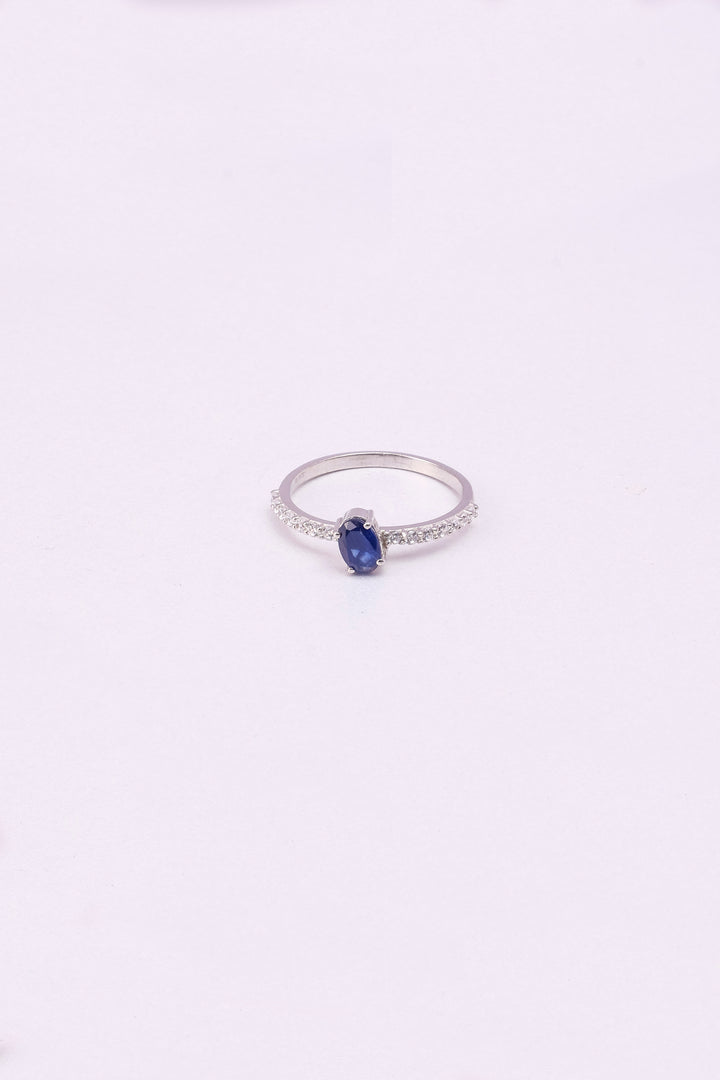 Blue Sapphire Twisted Sterling Silver Ring: Minimalist Eternity Band