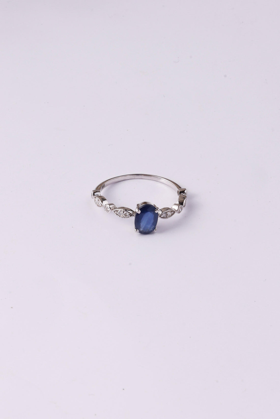 Blue Sapphire Oval Ring 14K gold and Diamond Ring Luxury Ring Gifts for her Anniversary Ring Wedding Ring Christmas Gifts
