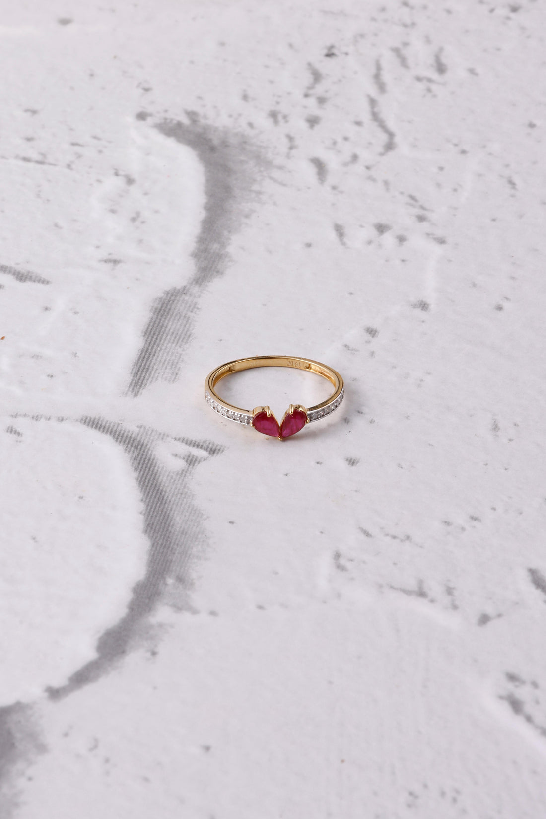 Kissie 14K gold Ruby Ring with Natural Diamonds
