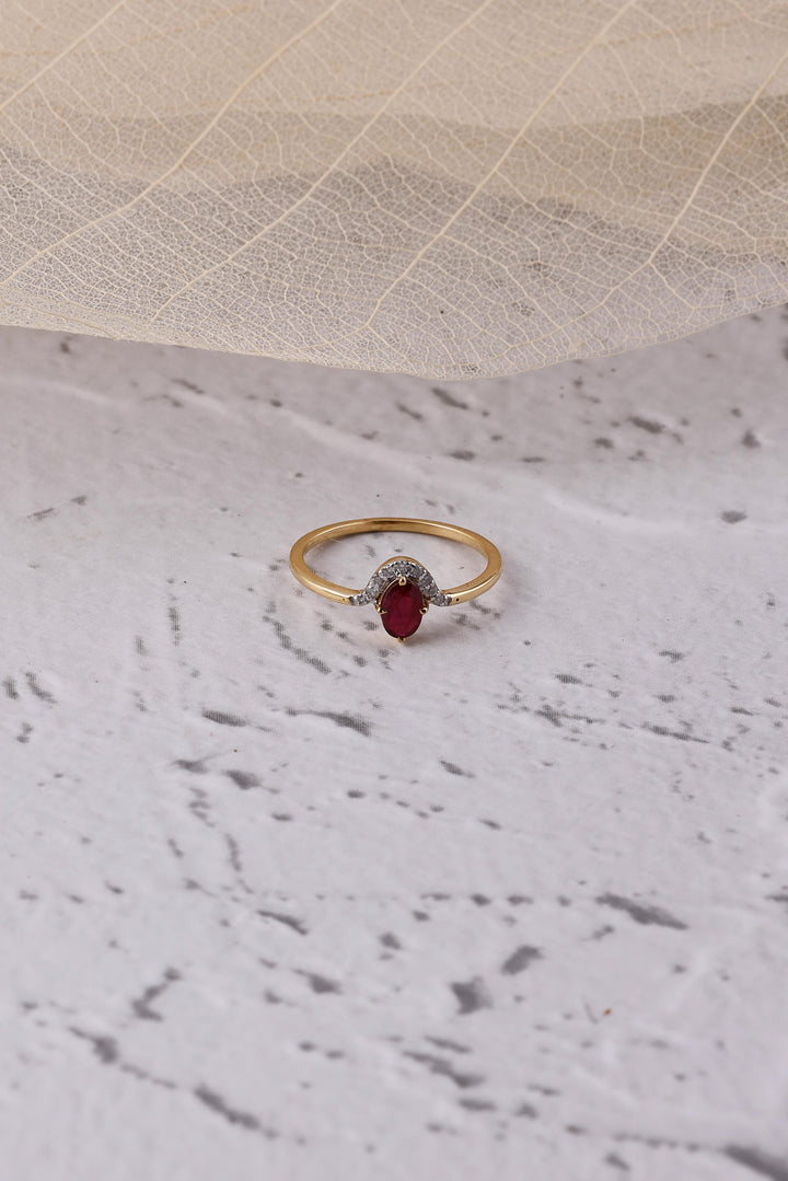 Diamond and 14K Gold Ruby Queen Ring Statement Rings for her Birthstone Ring Unique Luxury items