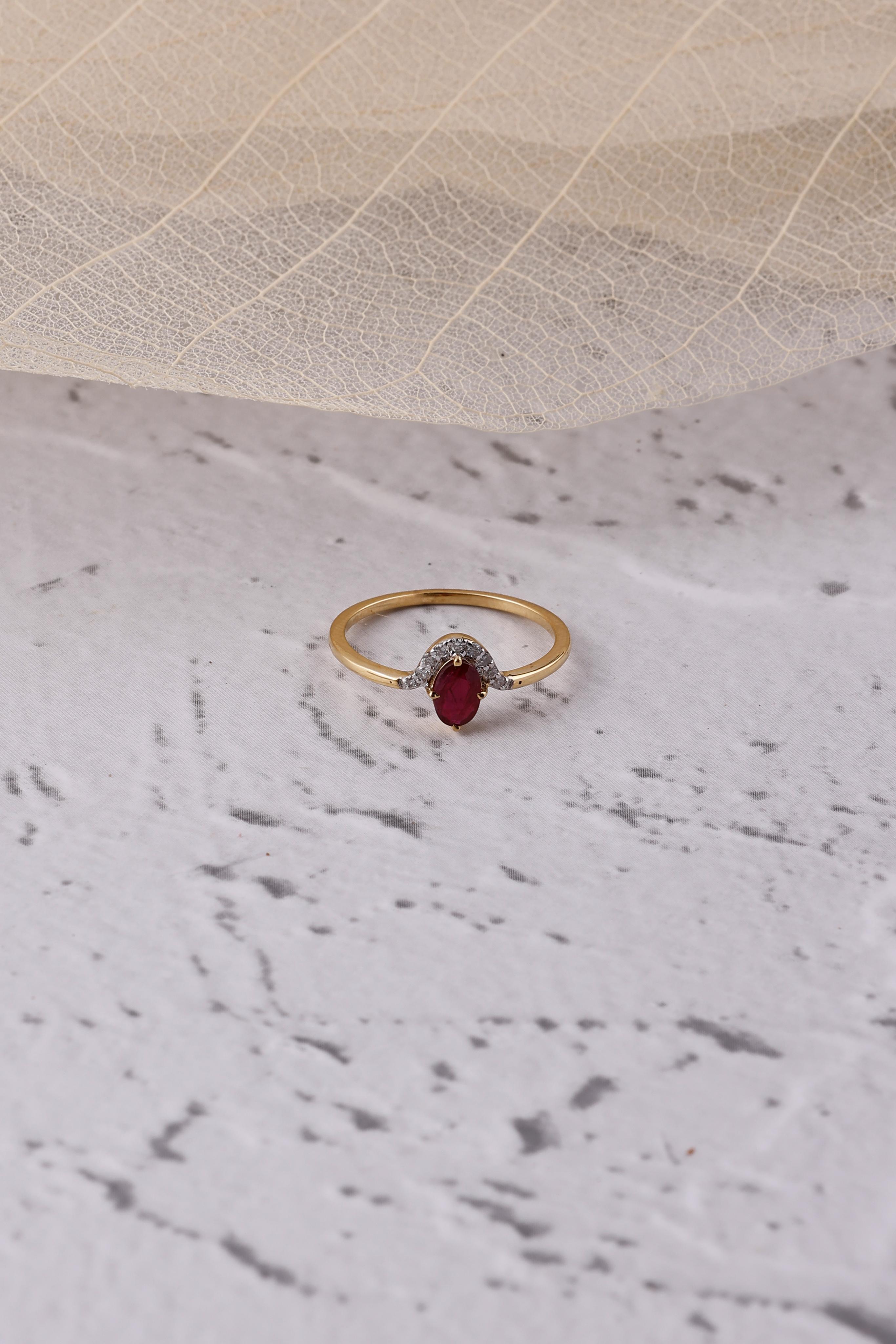 Diamond and 14K Gold Ruby Queen Ring Statement Rings for her Birthstone Ring Unique Luxury items