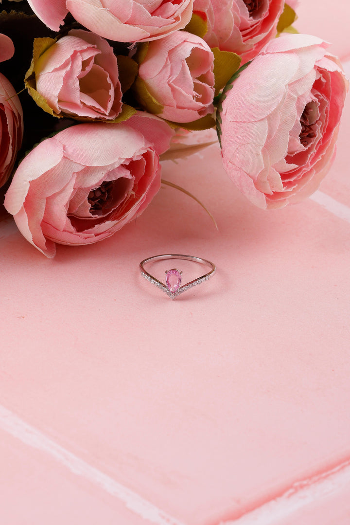 Kylie Jenner inspired 14K gold Pink Sapphire Diamond Ring