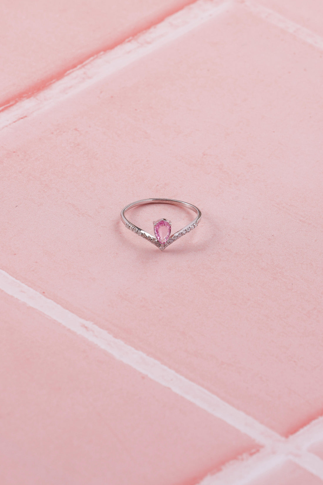 Kylie Jenner inspired 14K gold Pink Sapphire Diamond Ring