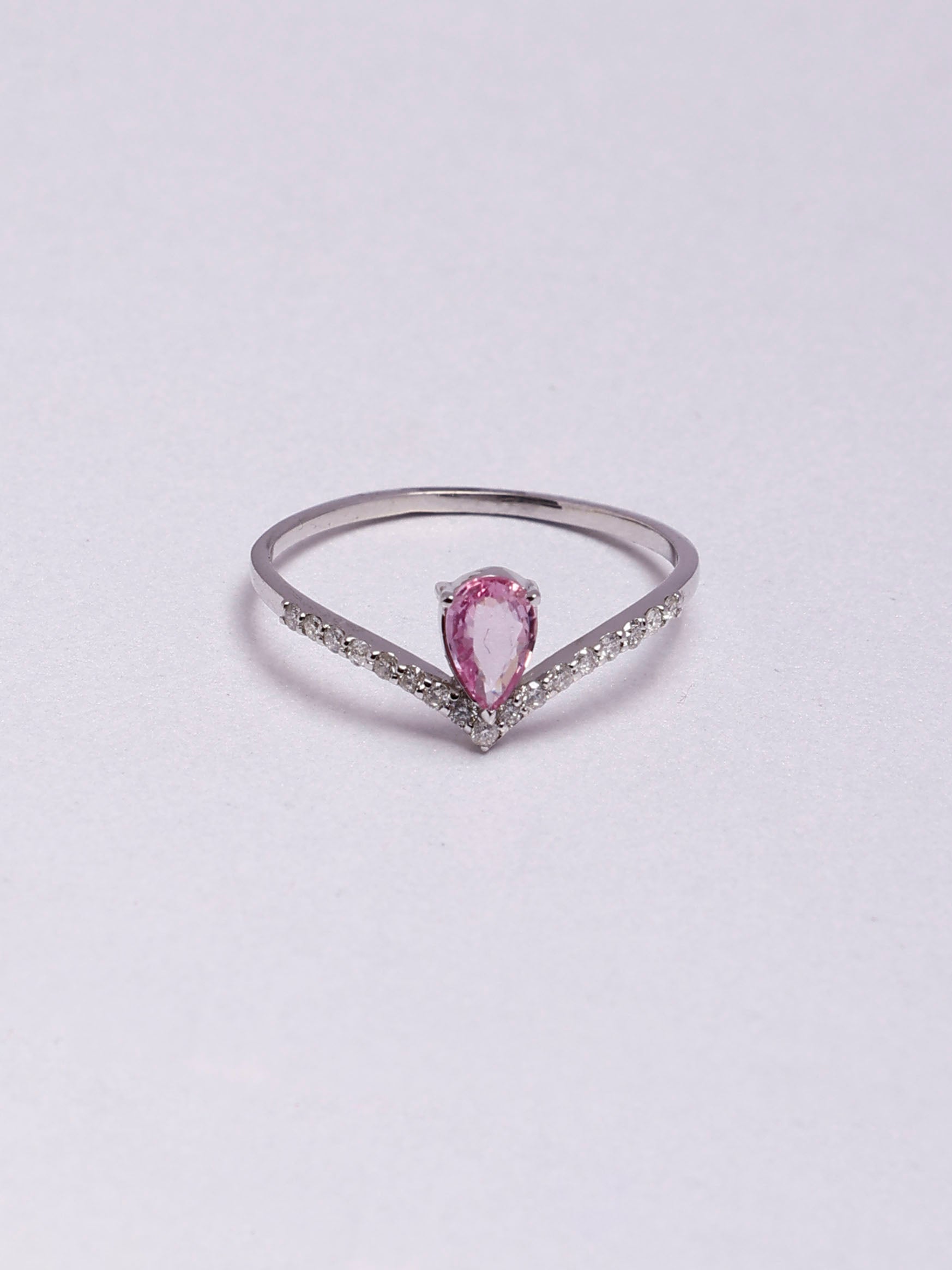 Kylie Jenner inspired 14K gold Pink Sapphire Diamond Ring