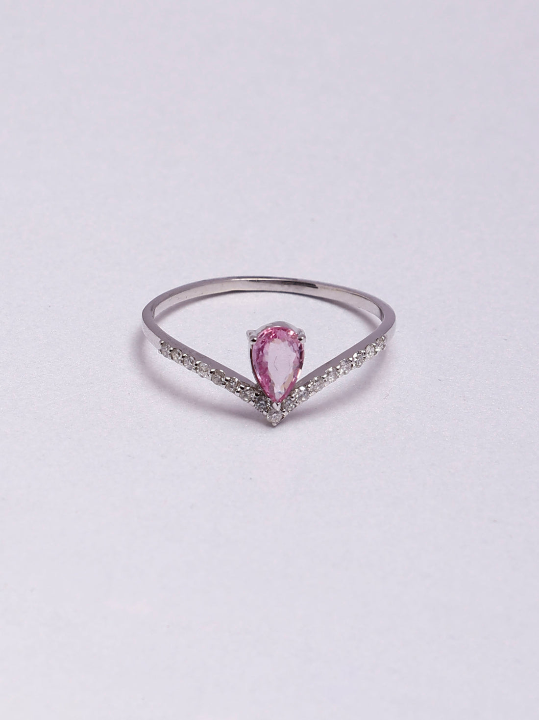Kylie Jenner inspired 14K gold Pink Sapphire Diamond Ring