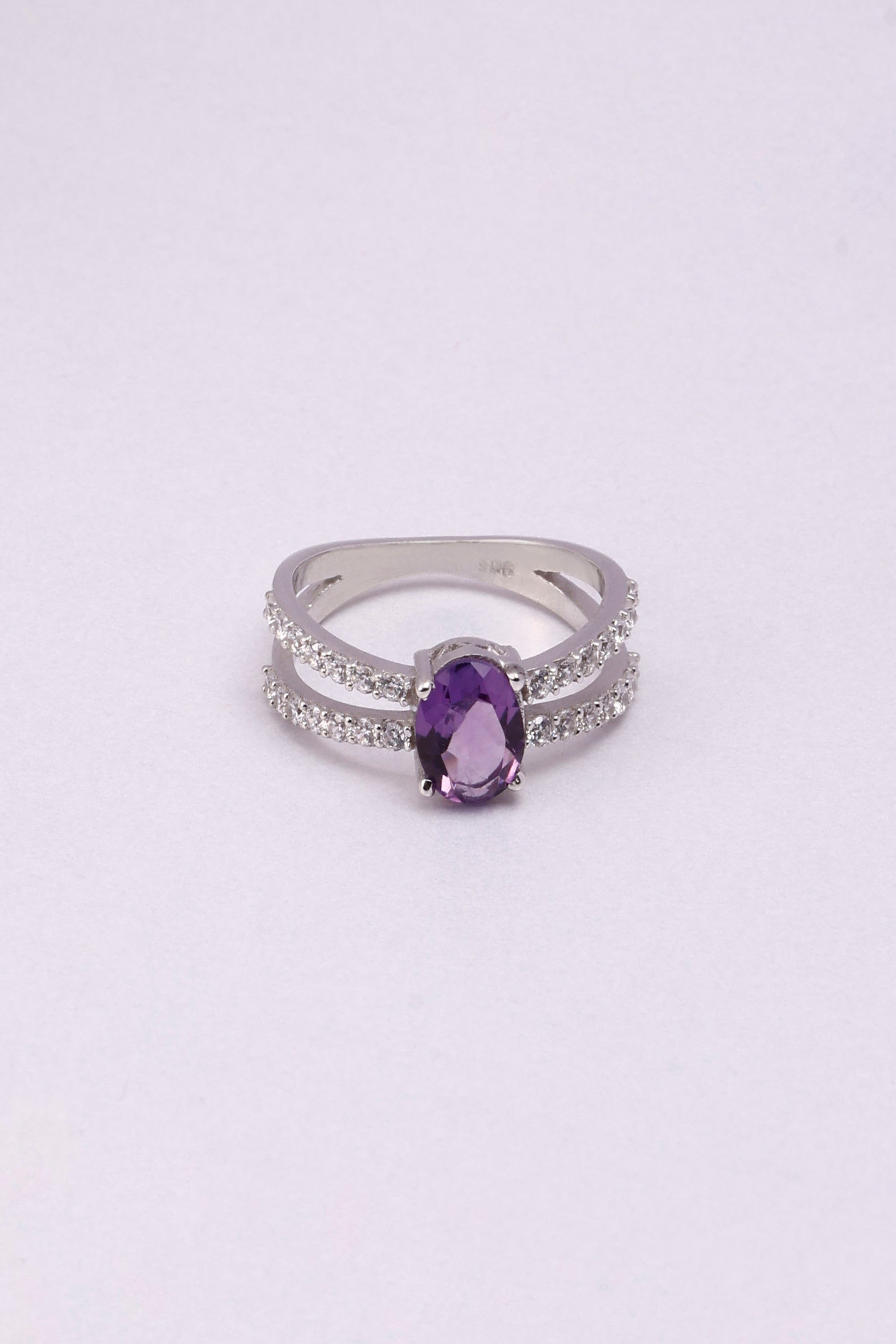 Amethyst Sterling Silver Ring: Minimalist Gemstone Statement Jewelry