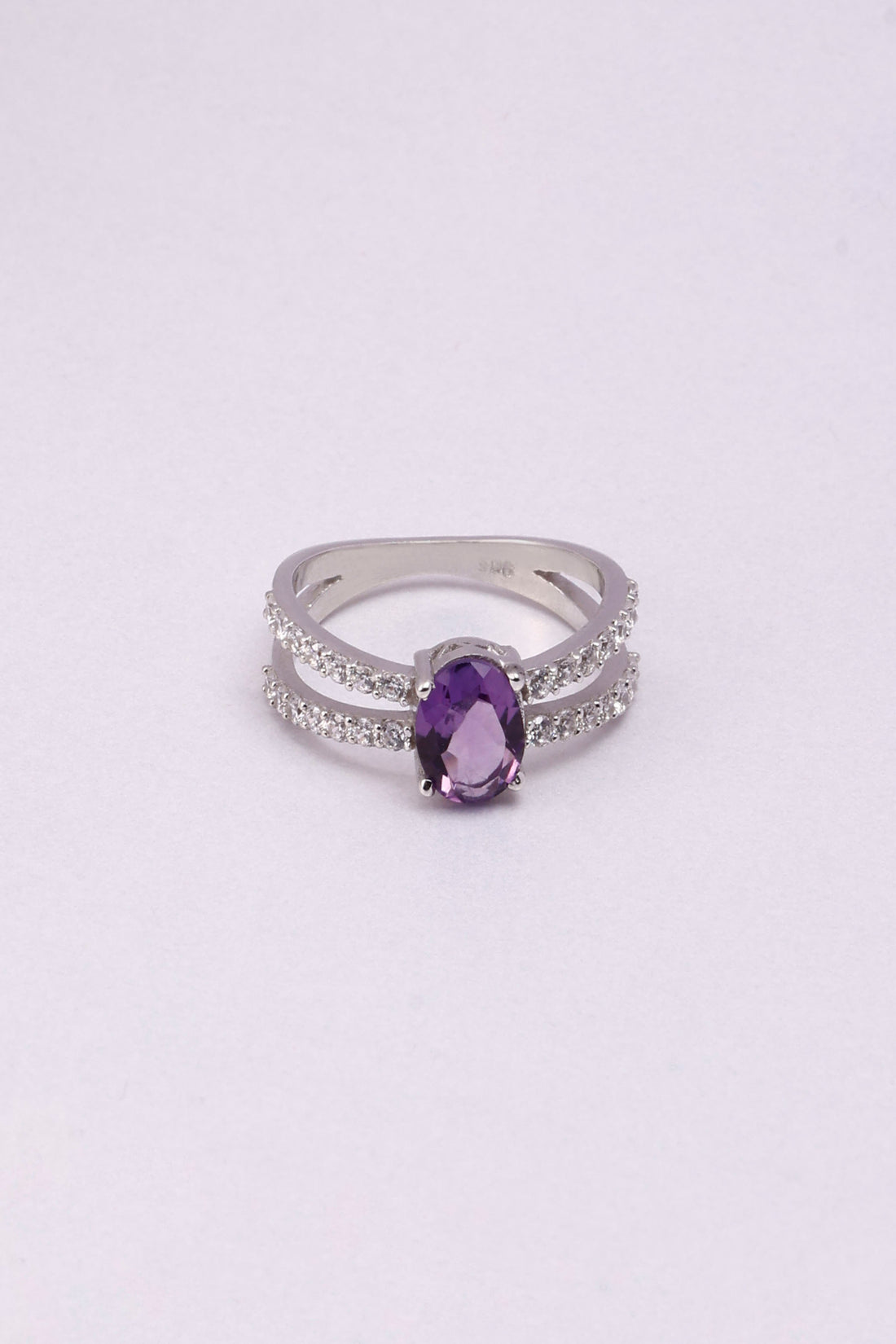 Amethyst Sterling Silver Ring: Minimalist Gemstone Statement Jewelry